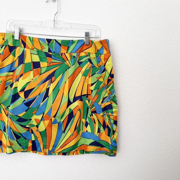 [Loudmouth] Jungle Bogey Geometric Mini Skort Golf Tennis Built In Shorts Sz 14 - Picture 8 of 9